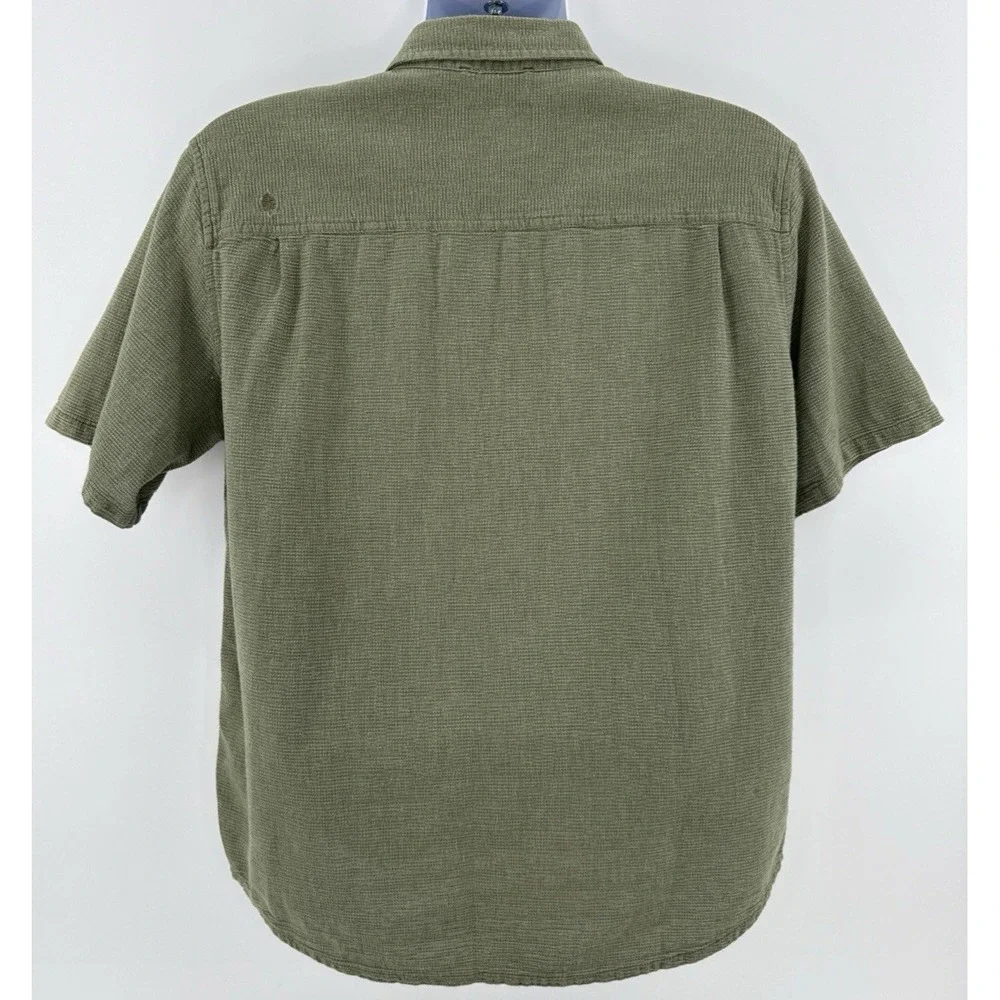 Royal‎ Robbins Shirt Men L Organic Cotton Sage Green Textured Outdoor Travel